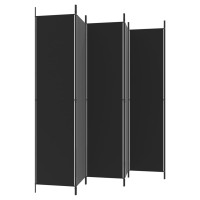 Produktbild för Rumsavdelare 6 paneler svart 300x220 cm tyg