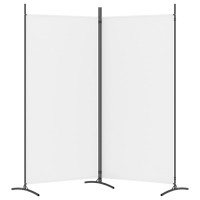 Produktbild för Rumsavdelare 2 panel vit 175x180 cm tyg
