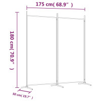 Produktbild för Rumsavdelare 2 panel vit 175x180 cm tyg