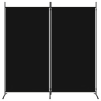 Miniatyr av produktbild för Rumsavdelare 2 panel svart 175x180 cm tyg