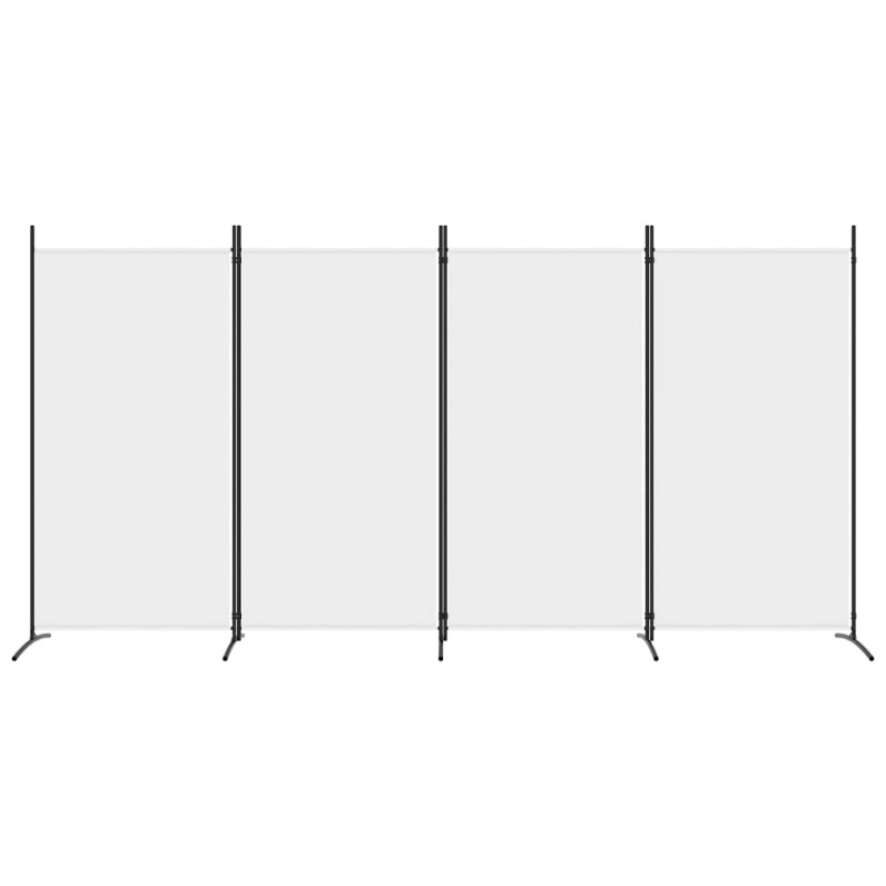 Produktbild för Rumsavdelare 4 paneler vit 346x180 cm tyg