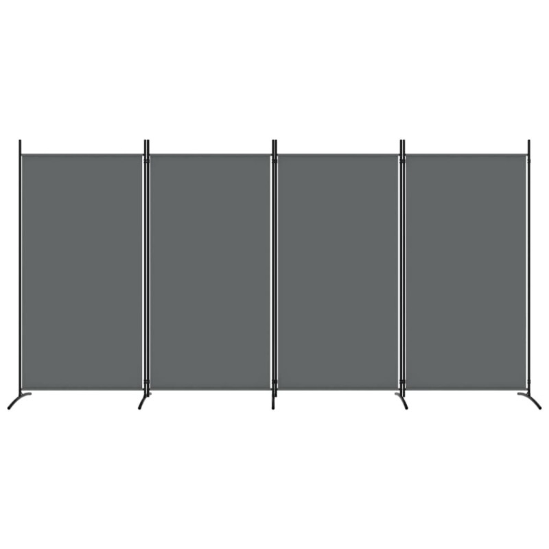 Produktbild för Rumsavdelare 4 paneler antracit 346x180 cm tyg