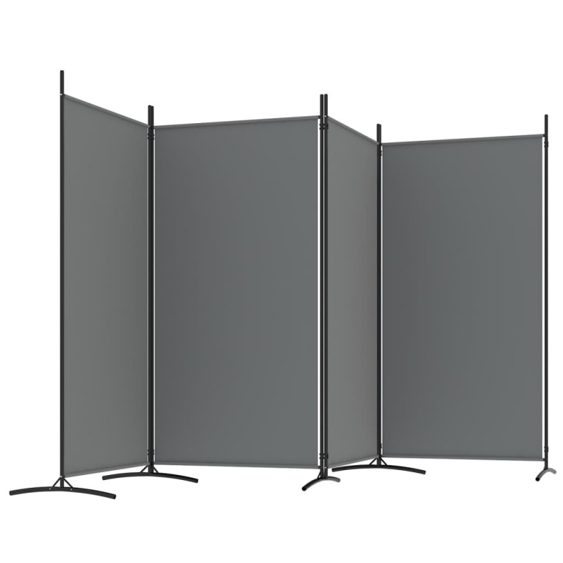Produktbild för Rumsavdelare 4 paneler antracit 346x180 cm tyg