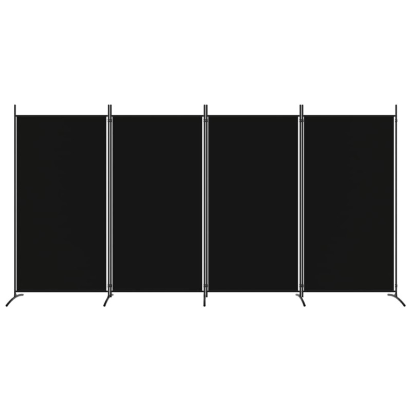 Produktbild för Rumsavdelare 4 paneler svart 346x180 cm tyg
