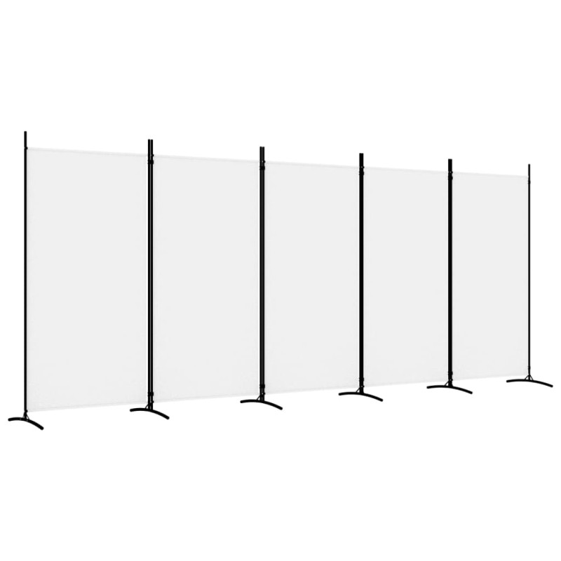 Produktbild för Rumsavdelare 5 paneler vit 433x180 cm tyg