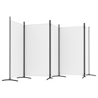 Miniatyr av produktbild för Rumsavdelare 5 paneler vit 433x180 cm tyg