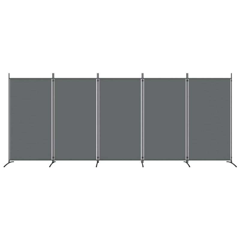 Produktbild för Rumsavdelare 5 paneler antracit 433x180 cm tyg