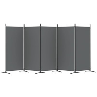 Miniatyr av produktbild för Rumsavdelare 5 paneler antracit 433x180 cm tyg