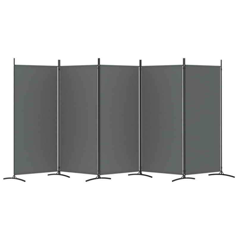 Produktbild för Rumsavdelare 5 paneler antracit 433x180 cm tyg