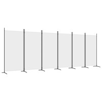 Miniatyr av produktbild för Rumsavdelare 6 paneler vit 520x180 cm tyg