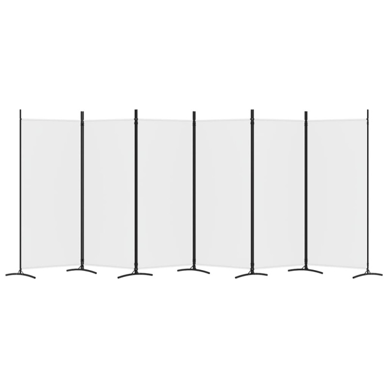 Produktbild för Rumsavdelare 6 paneler vit 520x180 cm tyg