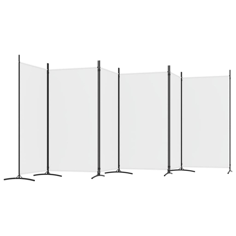 Produktbild för Rumsavdelare 6 paneler vit 520x180 cm tyg