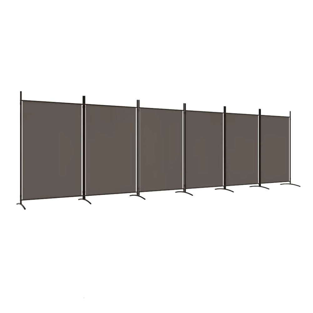 Produktbild för Rumsavdelare 6 paneler antracit 520x180 cm tyg