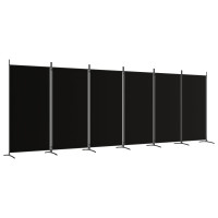 Miniatyr av produktbild för Rumsavdelare 6 paneler svart 520x180 cm tyg