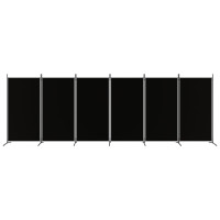 Miniatyr av produktbild för Rumsavdelare 6 paneler svart 520x180 cm tyg