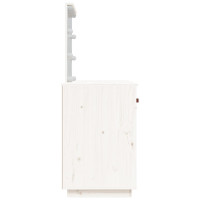 Produktbild för Sminkbord med LED vit 95x50x133,5 cm massiv furu