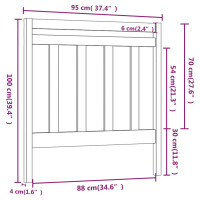 Produktbild för Sänggavel honungsbrun 95x4x100 cm massiv furu