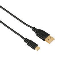 Hama Kabel USB-USB-Micro B Guld Svart 0.75m
