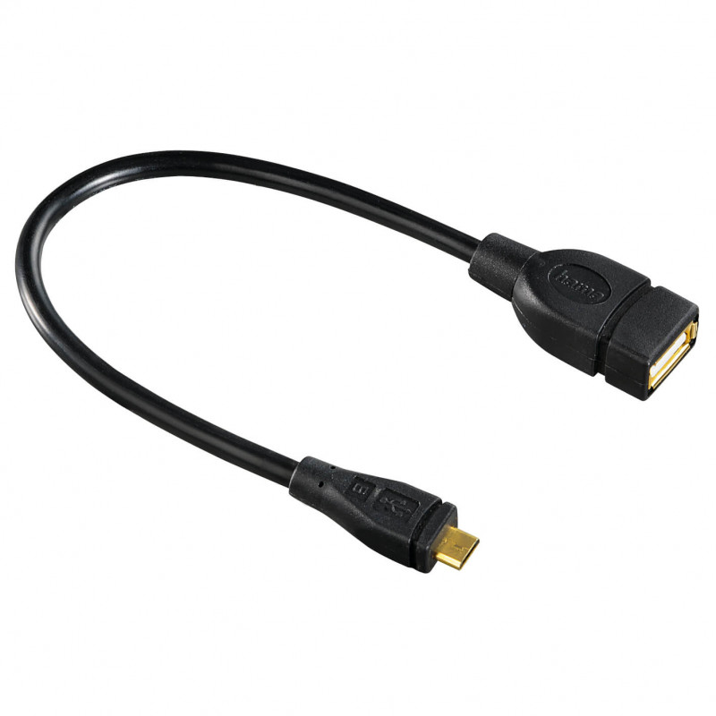 Produktbild för Adapter USB-Micro OTG Hona-Hane Guld Svart