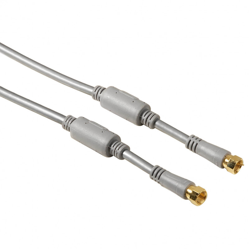 Produktbild för Kabel Antenn SAT 100dB Ferrit F-Plug Silver 1.5m