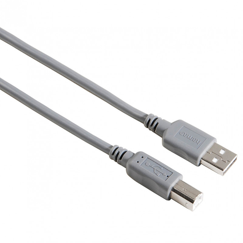 Produktbild för Kabel USB A-B Grå 5m