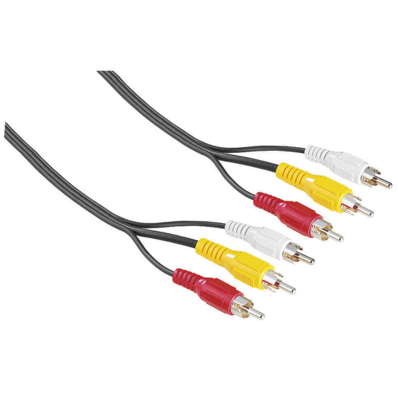 Produktbild för EXXTER Kabel 3xRCA-3xRCA 2 m 3xHane-3xHane