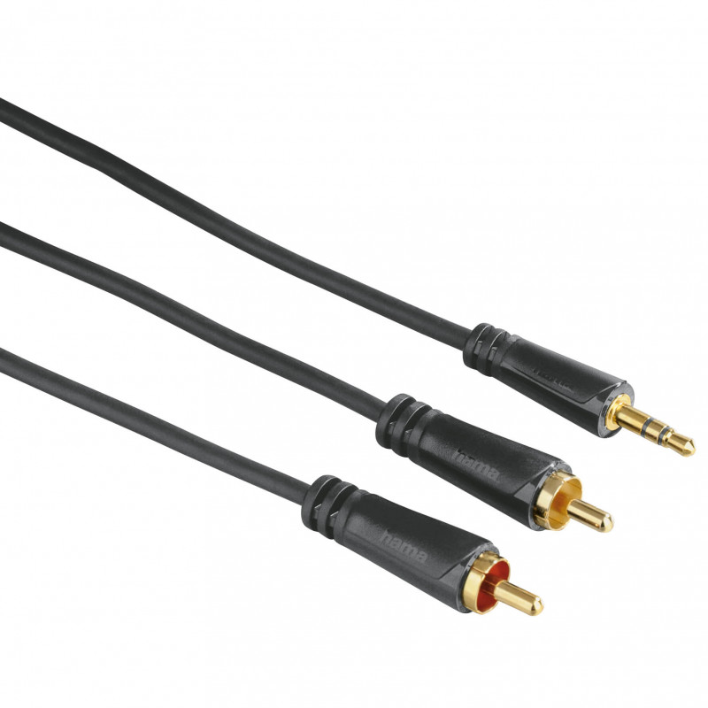 Produktbild för Kabel Audio 3.5mm-2xRCA Guld Svart 1.5m