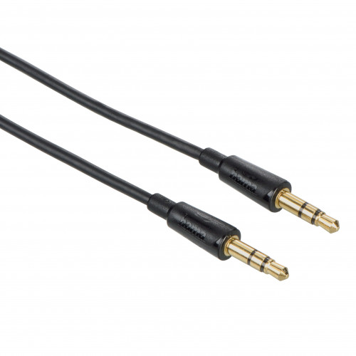 Hama Kabel Audio 3.5mm-3.5mm Flexislim Guld Svart 1.5m