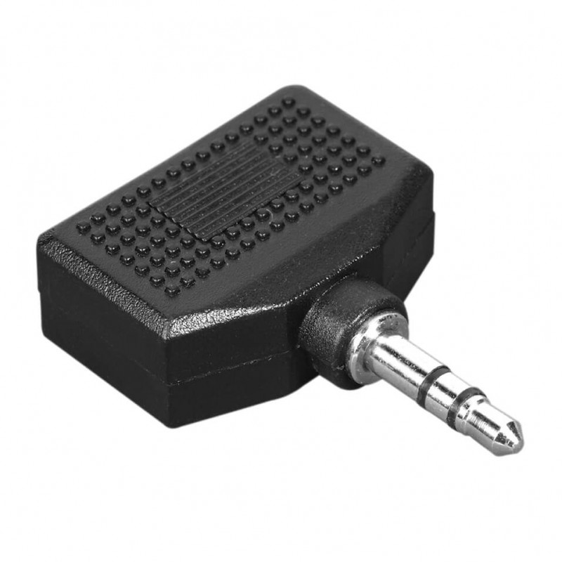 Produktbild för Adapter Audio 2x3.5mm- 3.5mm 2xHona-Hane Svart