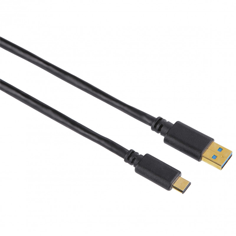 Produktbild för Kabel USB-C-USB-A 3.1 Hane-Hane Guld Svart 1.8m