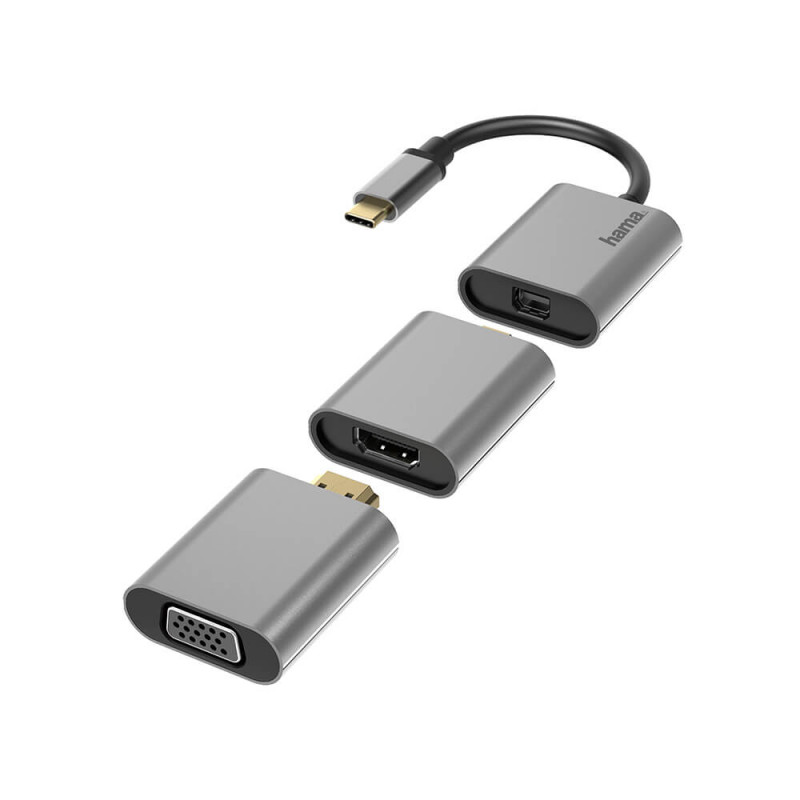 Produktbild för Adapter USB-C 6in1 mini-DP HDMI VGA