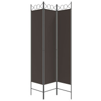 Produktbild för Rumsavdelare 3 paneler brun 120x200 cm tyg