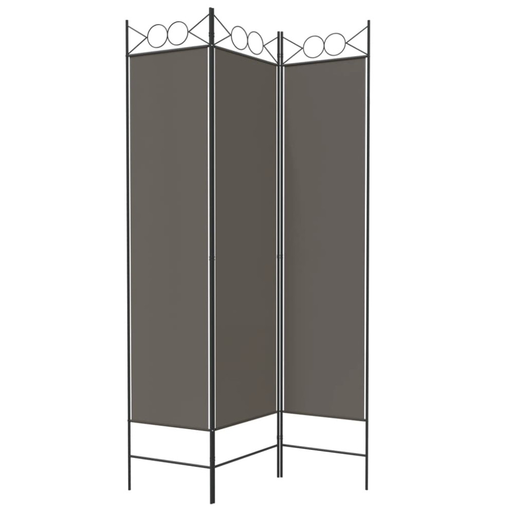 Produktbild för Rumsavdelare 3 paneler antracit 120x200 cm tyg