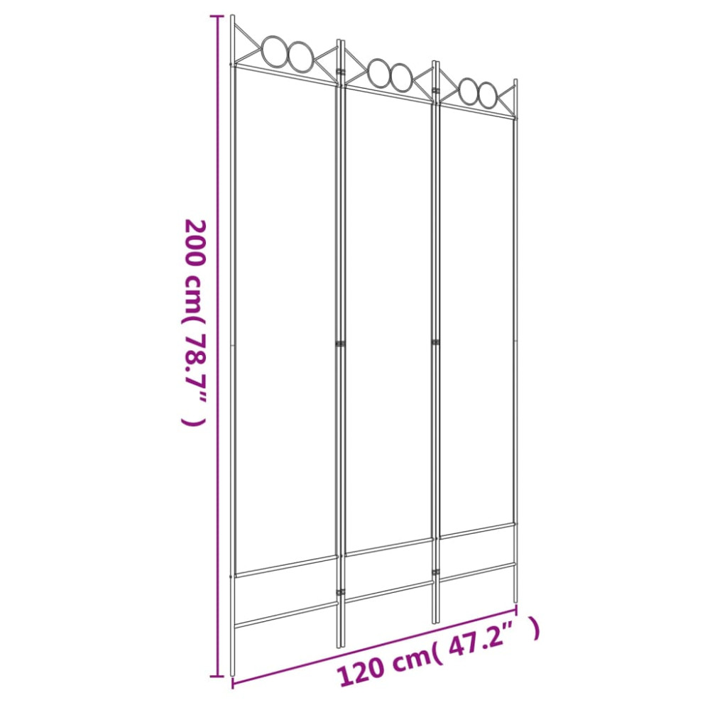 Produktbild för Rumsavdelare 3 paneler antracit 120x200 cm tyg