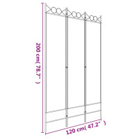 Produktbild för Rumsavdelare 3 paneler antracit 120x200 cm tyg