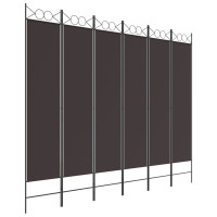 Miniatyr av produktbild för Rumsavdelare 6 paneler brun 240x200 cm tyg