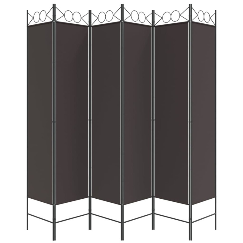 Produktbild för Rumsavdelare 6 paneler brun 240x200 cm tyg
