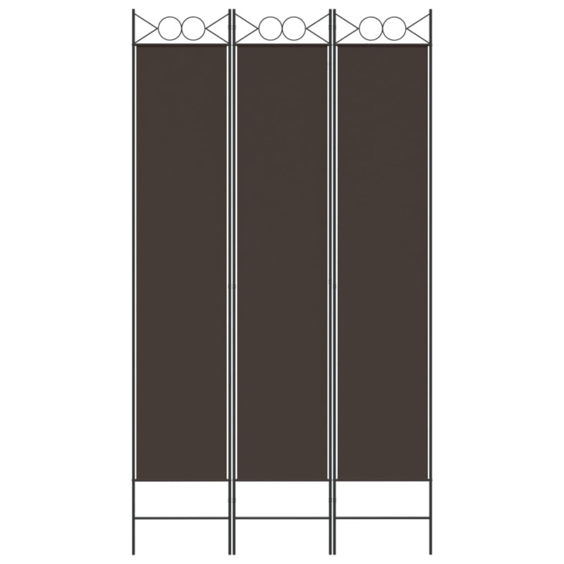 Produktbild för Rumsavdelare 3 paneler brun 120x220 cm tyg