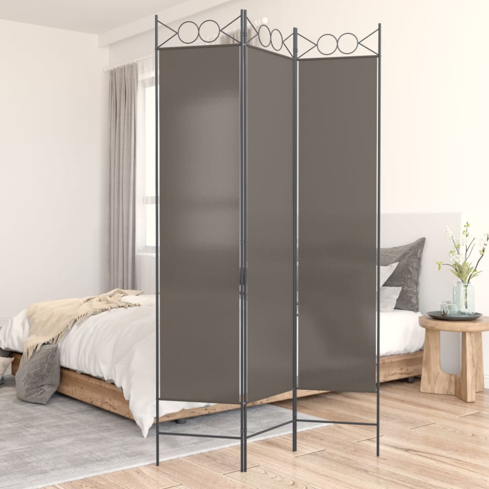Produktbild för Rumsavdelare 3 paneler antracit 120x220 cm tyg