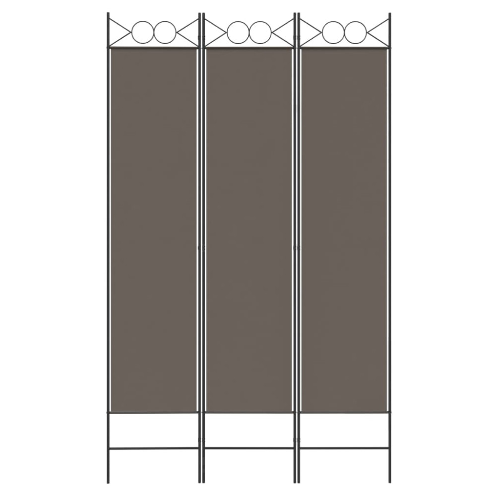 Produktbild för Rumsavdelare 3 paneler antracit 120x220 cm tyg