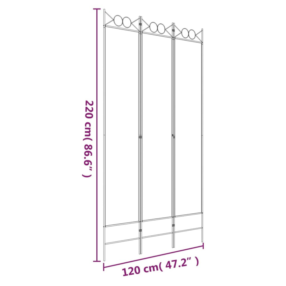 Produktbild för Rumsavdelare 3 paneler antracit 120x220 cm tyg