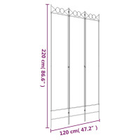 Produktbild för Rumsavdelare 3 paneler antracit 120x220 cm tyg