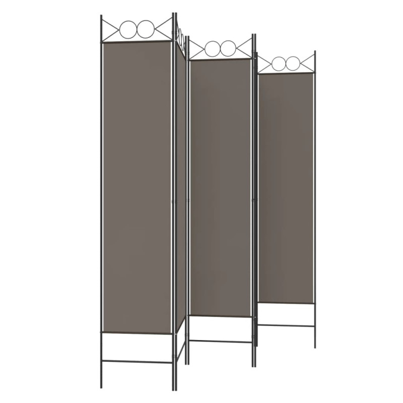 Produktbild för Rumsavdelare 5 paneler antracit 200x220 cm tyg