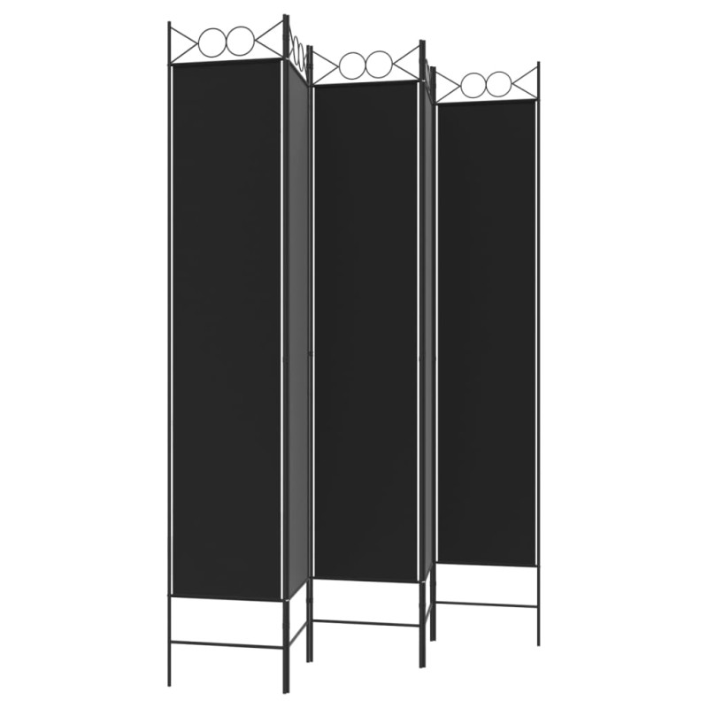 Produktbild för Rumsavdelare 5 paneler svart 200x220 cm tyg