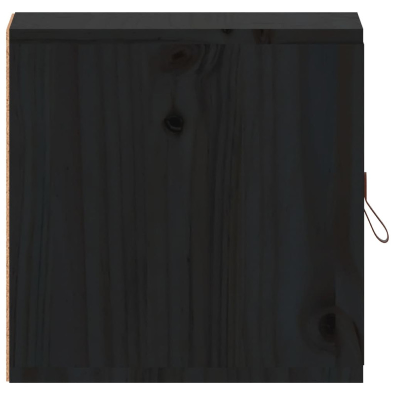 Produktbild för Väggskåp svart 31,5x30x30 cm massiv furu
