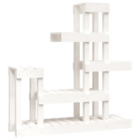 Produktbild för Växtställ vit 92x25x97 cm massiv furu