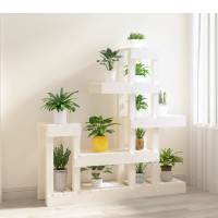 Produktbild för Växtställ vit 92x25x97 cm massiv furu
