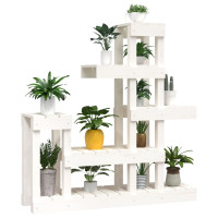 Produktbild för Växtställ vit 92x25x97 cm massiv furu