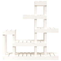 Produktbild för Växtställ vit 92x25x97 cm massiv furu