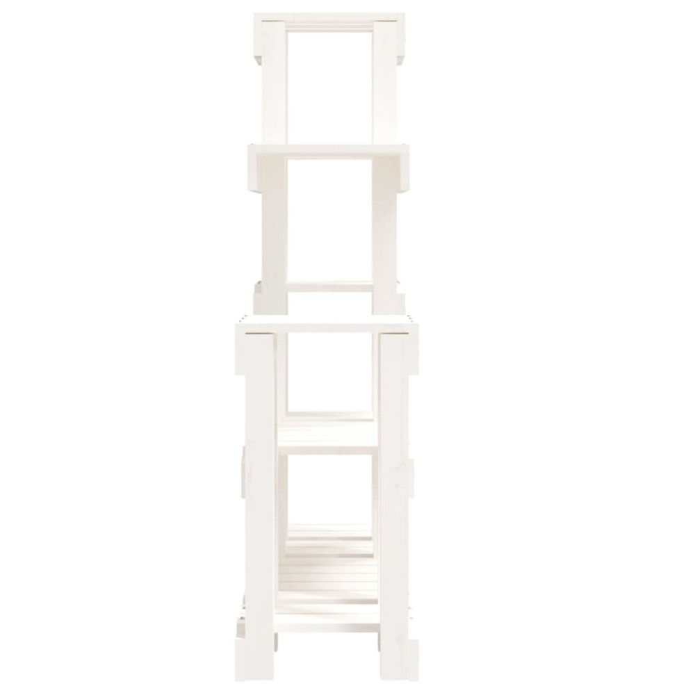 Produktbild för Växtställ vit 92x25x97 cm massiv furu